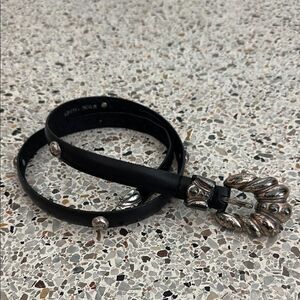 The Ritz Accessories collection black belt silver stud medium leather